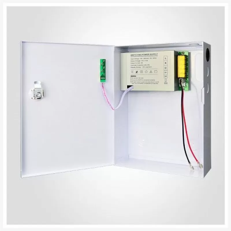 Accesoriu supraveghere PXW AQT-1205N-01B, Sursa de alimentare 12V, 5A, 1 iesire protejata cu back-up