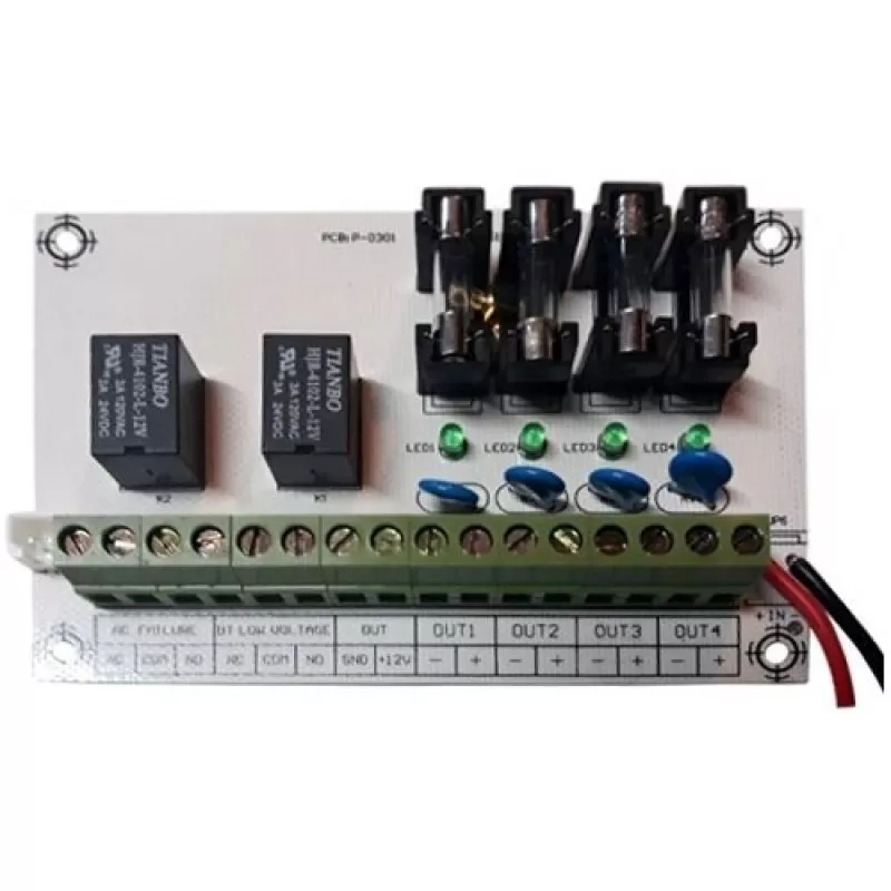 Accesoriu supraveghere PXW Modul extensie sursa AQT, Releu alarma semnal NO/NC cu 4 iesiri