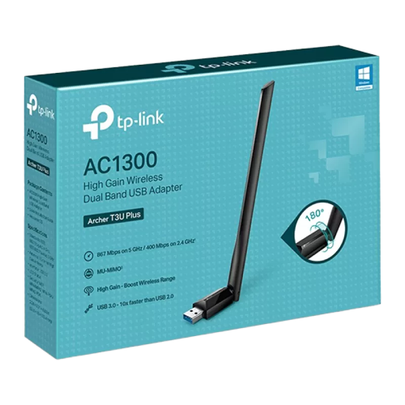 Adaptor Wireless TP-Link Archer T3U Plus, AC1300, Dual-Band ArcherT3UPlus - imagine 1