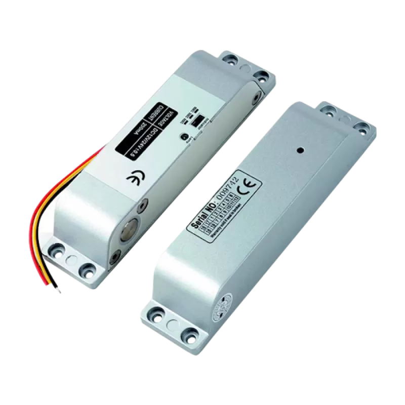 Bolt electric Fail Safe (NC), montaj aparent, 12 Vcc, delay 0-3-6 secunde, monitorizare, 200 x 28 x 39 mm CSL-150NC