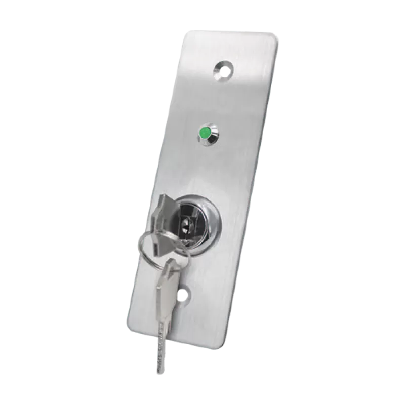 Buton de iesire cu cheie, montaj ingropat, inox, LED, NO-NC-COM, 115 x 40 mm CSK-408SLED