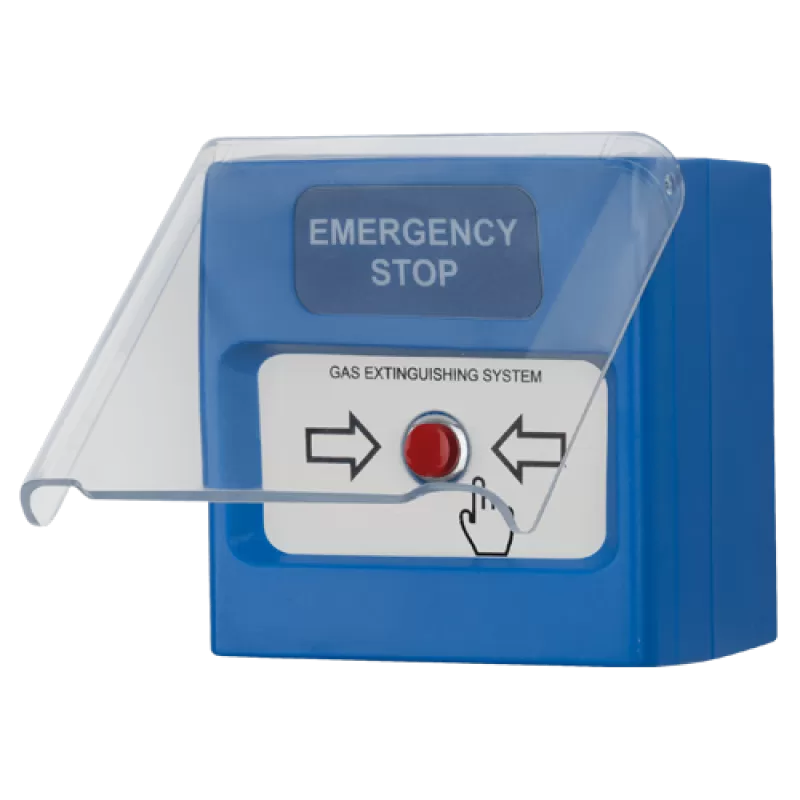 Buton manual oprire de urgenta/temporar, de interior, capac protectie, compatibil cu IVY - TELETEK SensoMAG-MHB50