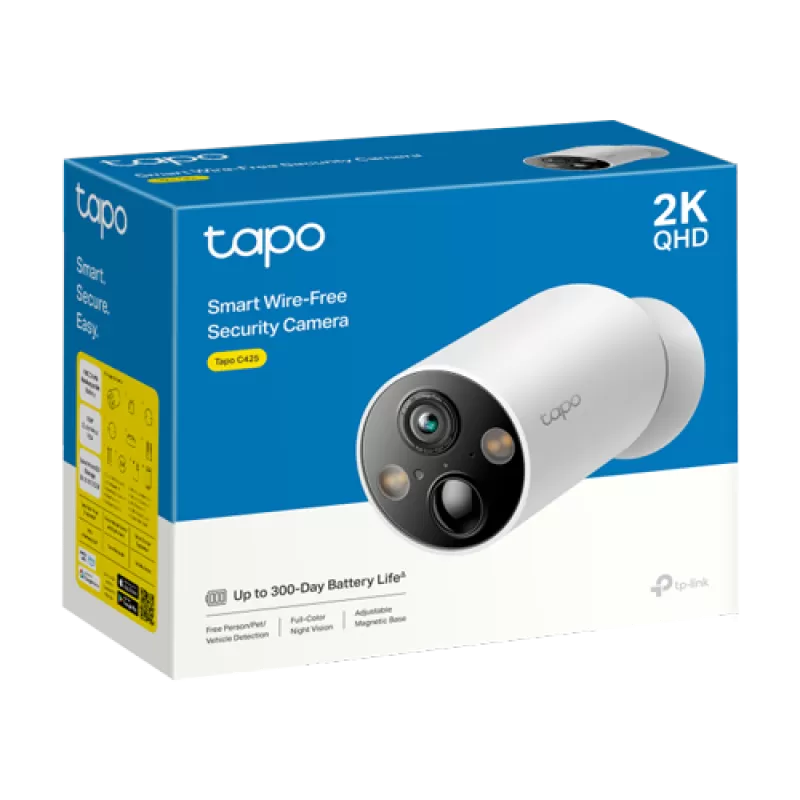 Camera IP Smart Wi-Fi, 4MP, Baterie reincarcabila, Audio bidirectional, Alarma - TP-Link Tapo TapoC425 - imagine 1