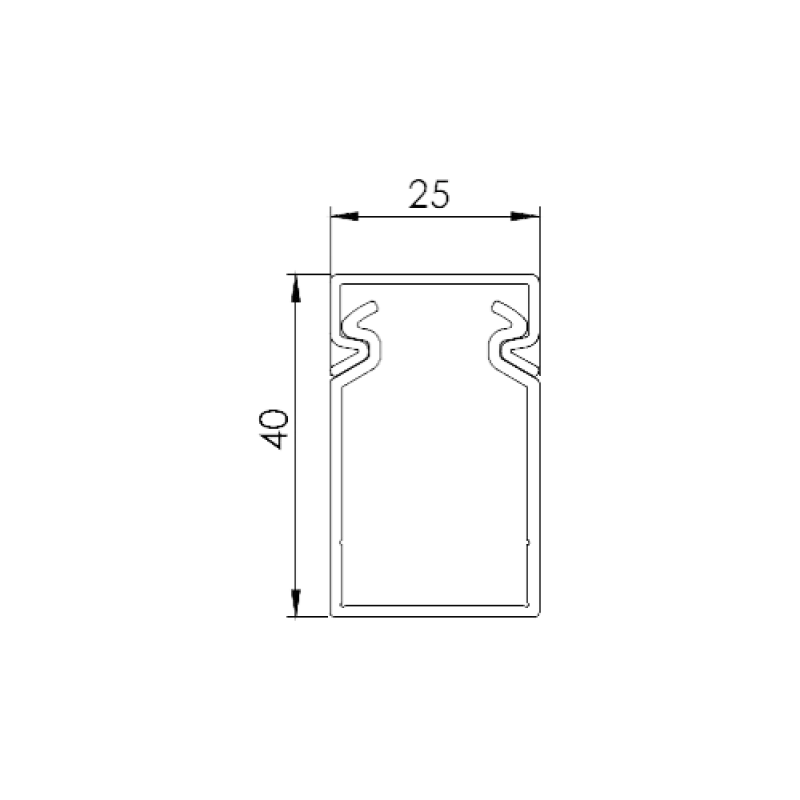 Canal cablu perforat 25x40 mm, cu capac, 2m - DLX PVCP-257-40 - imagine 1