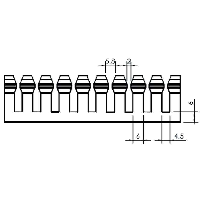 Canal cablu perforat 25x40 mm, cu capac, 2m - DLX PVCP-257-40 - imagine 2