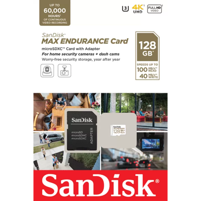 Card MicroSD 128GB, seria MAX Endurance - SanDisk SDSQQVR-128G-GN6IA - imagine 1