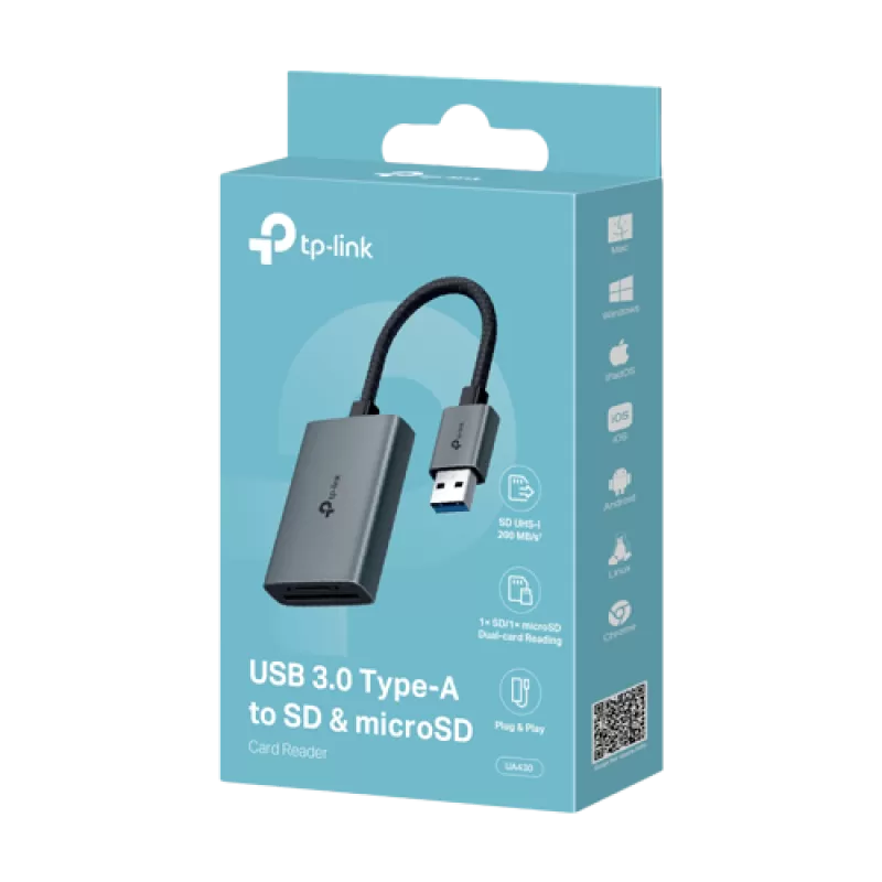Cititor carduri UA430, USB-A 3.0 la SD/microSD, UHS-I - TP-Link UA430 - imagine 1