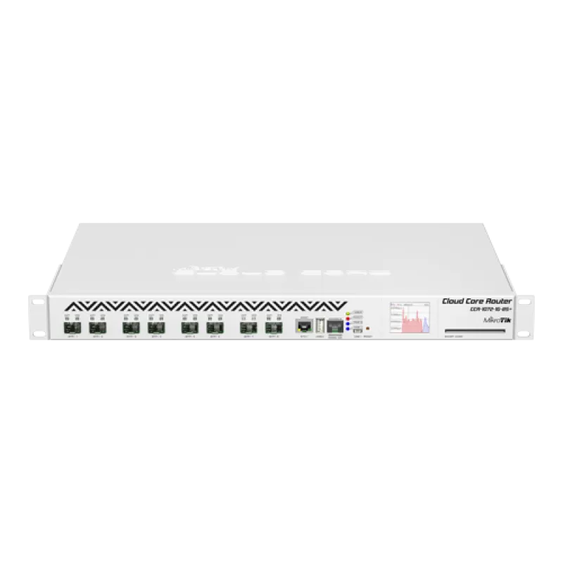 Cloud Core Router, 8 x SFP+, 1 x Gigabit, RouterOS L6, 1U - MikroTik CCR1072-1G-8S+