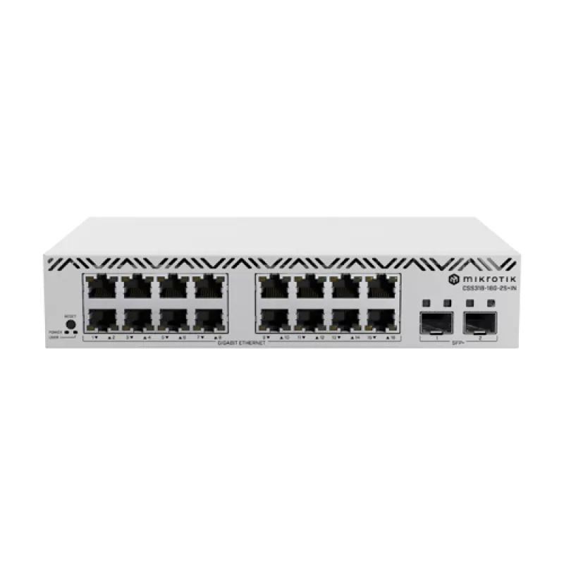 Cloud Smart Switch, 16 x Gigabit, 2 x SFP+ 10Gbps, 1U - Mikrotik CSS318-16G-2S+IN - imagine 1