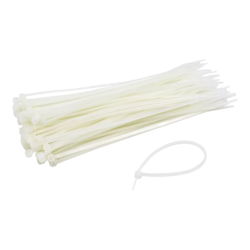 Coliere de plastic 150x3.6 mm, ALB, 100 buc TCP-150-3.6-W