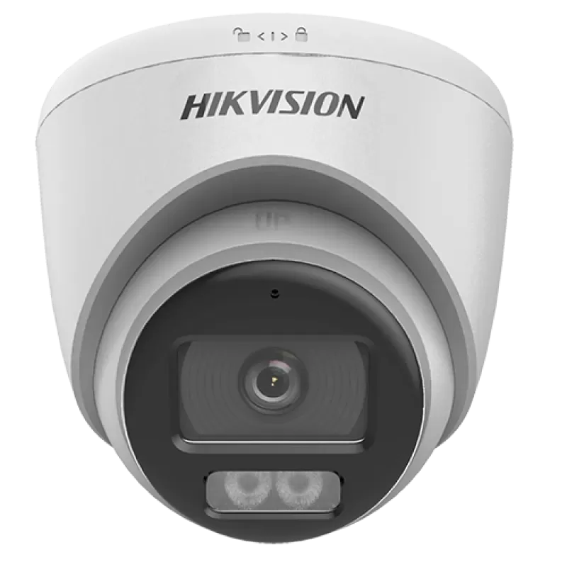 ColorVu, Dual Light - Camera analog 2MP, lentila 2.8mm, IR 40m, WL 40m, TVI/AHD/CVI/CVBS, Mic., IP67 - HIKVISION DS-2CE72DF0T-LFS-2.8mm - imagine 1