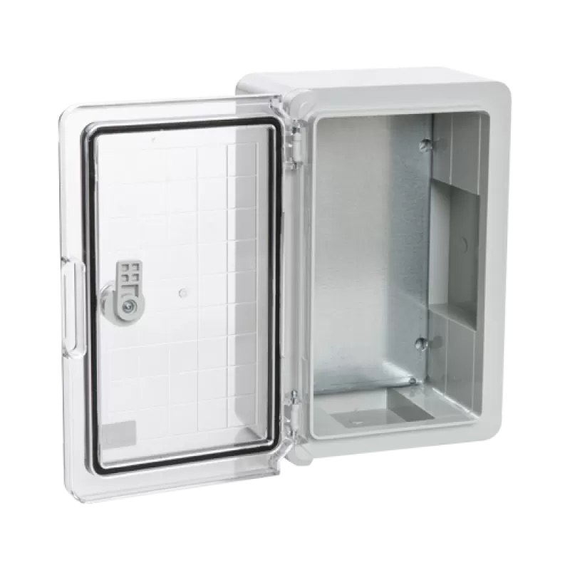 Cutie distributie IP65 din ABS gri, usa transparenta, placa metalica, 300x400x170mm PP3014 - imagine 2