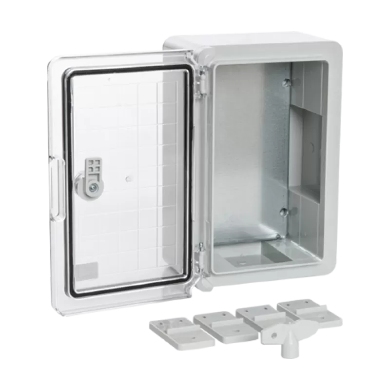 Cutie distributie IP65 din ABS gri, usa transparenta, placa metalica, 300x400x170mm PP3014 - imagine 3