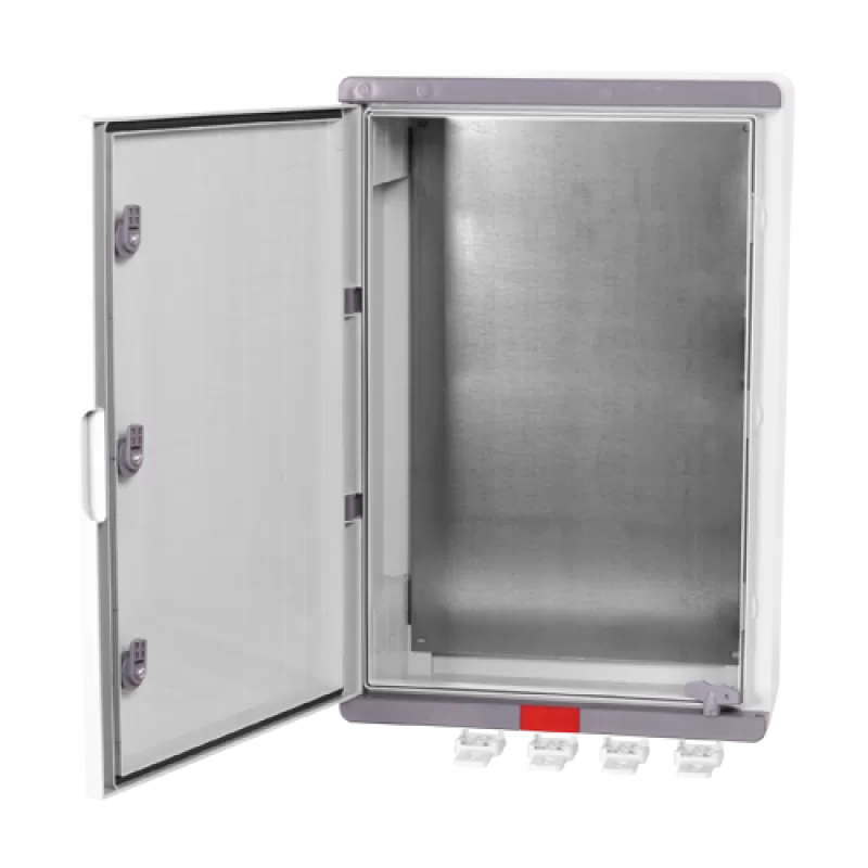 Cutie distributie IP67 din ABS gri, usa mata, placa metalica, 400x500x240 mm PD405024 - imagine 2