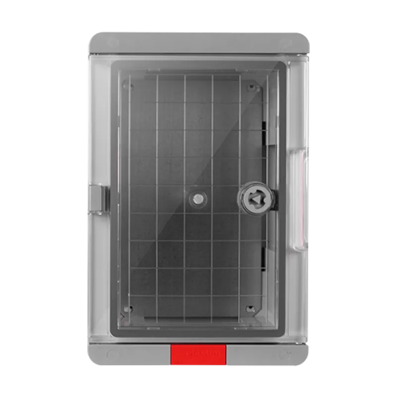 Cutie distributie IP67 din ABS gri, usa transparenta, placa metalica, 200x300x130 mm PS203013 - imagine 2