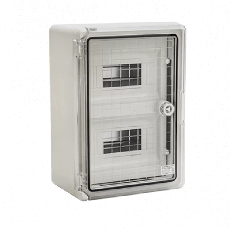 Cutie modulara IP65 din ABS gri, usa transparenta, 2 x 9 module, 250x350x150 mm PP3112 - imagine 1