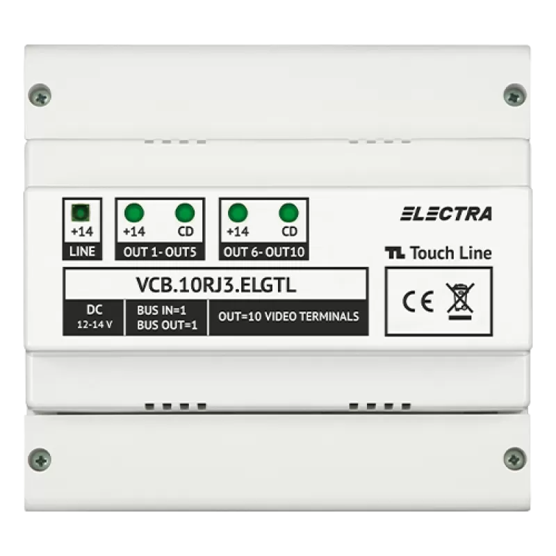 Doza derivatie video 10 iesiri pentru EXPERT, G3 - ELECTRA VCB.10RJ3.ELGTL