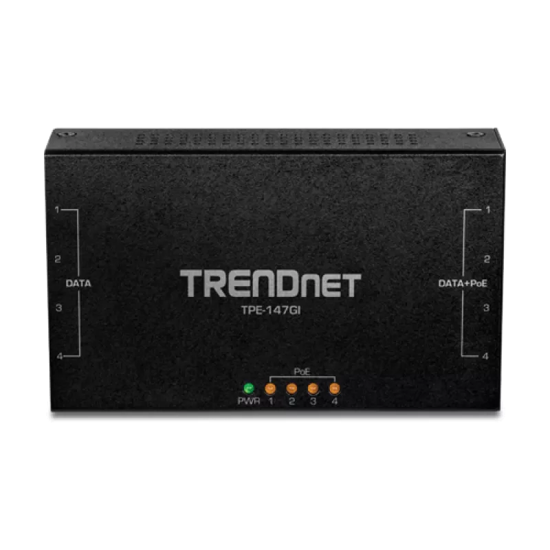 Injector Gigabit 4 x PoE+, putere 65W - TRENDnet TPE-147GI - imagine 1