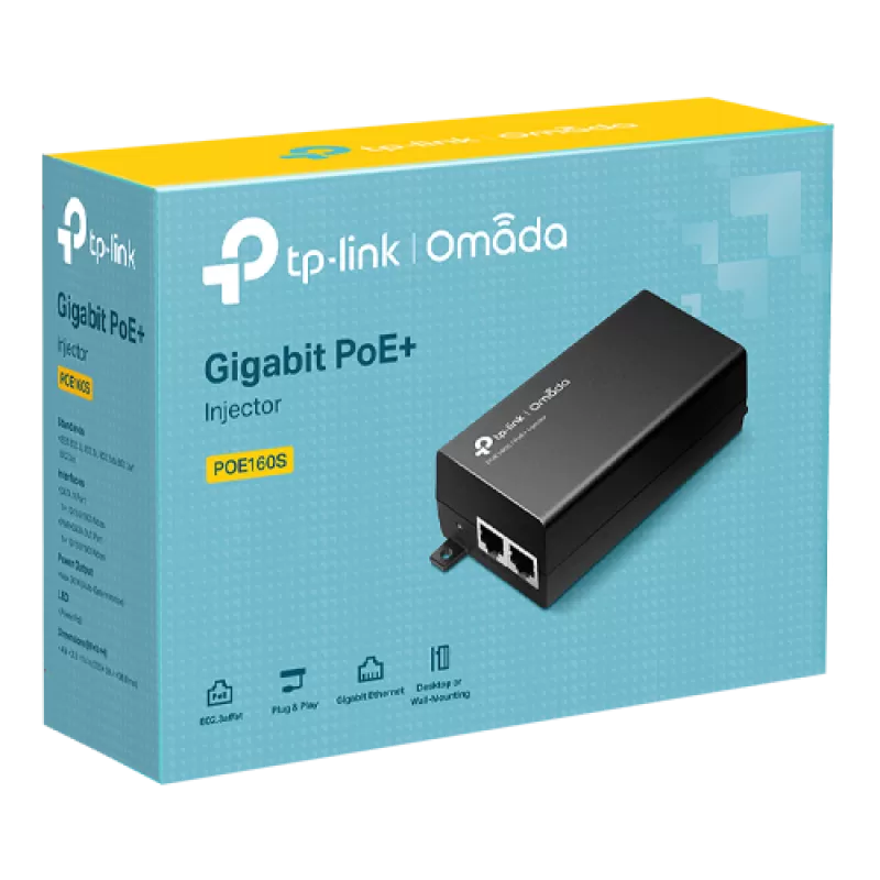 Injector PoE+, 2 x RJ45 Gigabit, 30W - TP-Link Omada POE160S - imagine 3