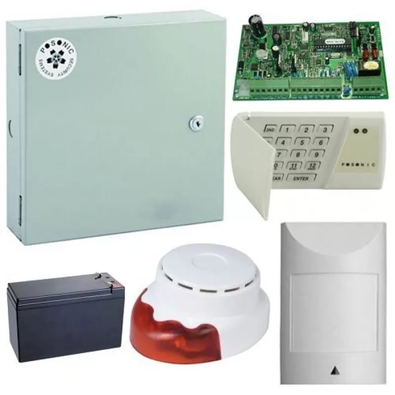 Kit antiefractie Posonic EX-10INT-LED 700, Centrala efractie + cutie + acumulator + senzor detectie miscare + sirena interior
