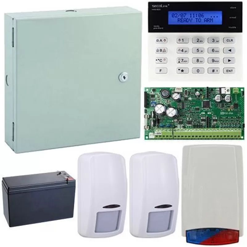 Kit antiefractie Secolink KIT-SEK-2, wireless P16 + tastatura + cutie + 2 detectori + sirena exterior + acumulator