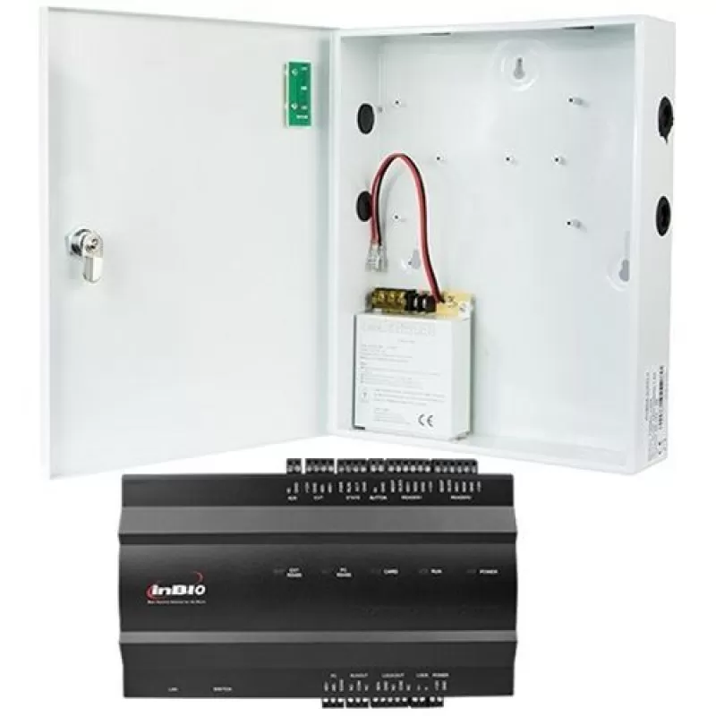 Centrala de control ZK inBio-160, Centrala  Biometrica IP, 1 usa bidirectionala, suporta 2 cititoare + Cutie cu sursa de alimentare