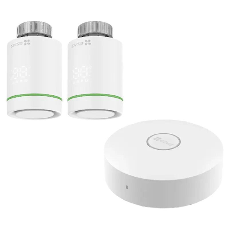 Kit Home Gateway Smart Home + 2 x Termostat inteligent, comunicare wireless ZigBee, EZVIZ CS-T55-A3-A(kit)
