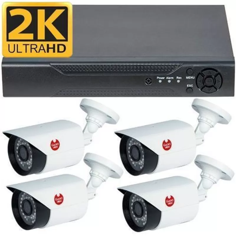 Kit supraveghere Guard View Supraveghere exterior, AHD, 4MP, 4 Camere Bullet GBA4F3M