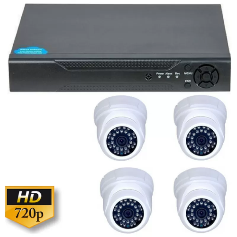 Kit supraveghere Guard View Supraveghere interior , 1MP 720P, cu  4 camere dome