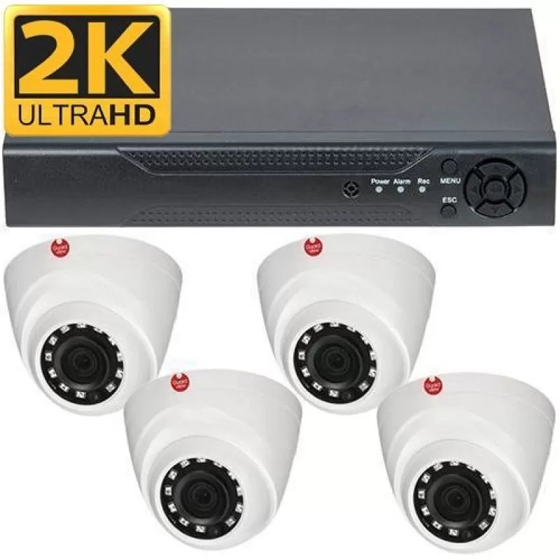Kit supraveghere Guard View Supraveghere interior, AHD, 4MP, 4 Camere Dome GDA4F2P