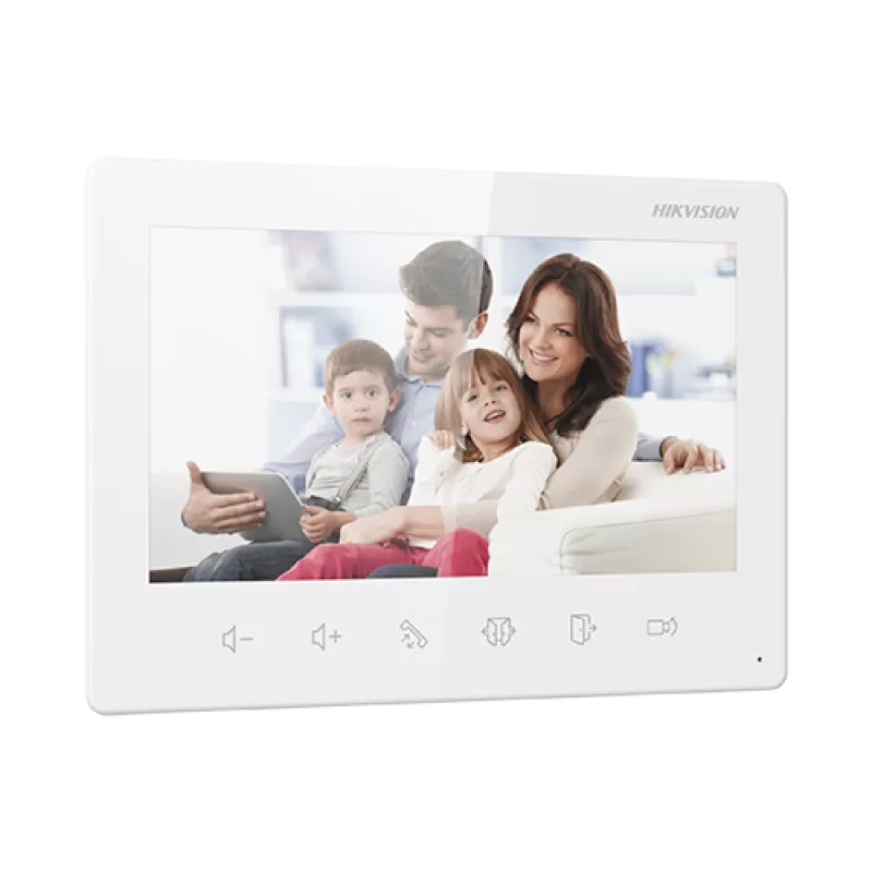 Kit videointerfon analogic 7inch, camera 2MP, conectare 2 fire - HIKVISION DS-KIS101-P(S) - imagine 2