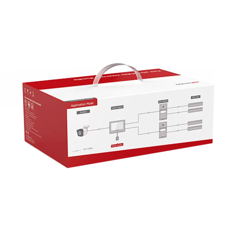 Kit videointerfon analogic 7inch, camera 2MP, conectare 2 fire - HIKVISION DS-KIS101-P(S) - imagine 3