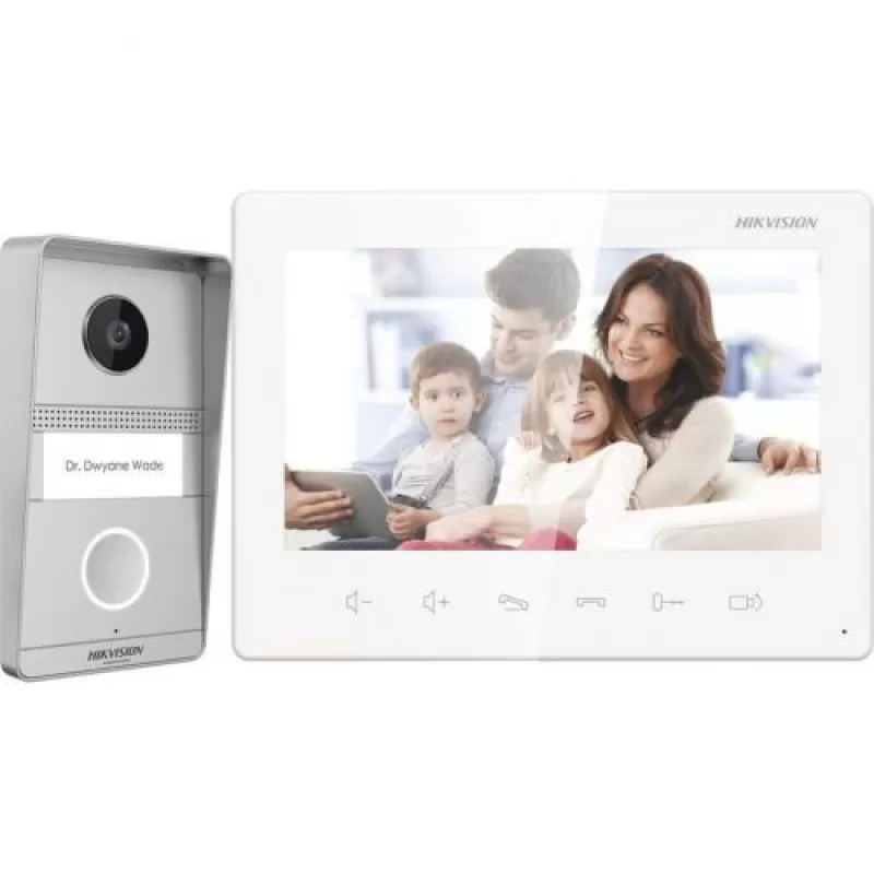 Kit Videointerfon Hikvision DS-KIS101-P/S analog conectare usoara pe 2 fire, post exterior, audio: microfon si difuzor incorporat, IP65