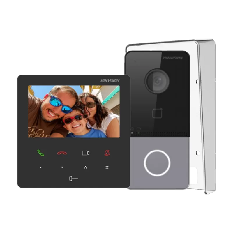 KIT  videointerfon pentru 1 familie, Wi-Fi 2.4Ghz, monitor 4.3 inch - HIKVISION DS-KIS606-P