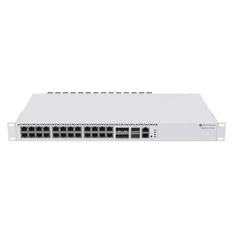 Management Switch 20 RJ45 2.5 Gigabit, 2 x QSFP+, 4 x Combo (2.5 Gigabit sau SFP+) - Mikrotik CRS326-4C+20G+2Q+RM