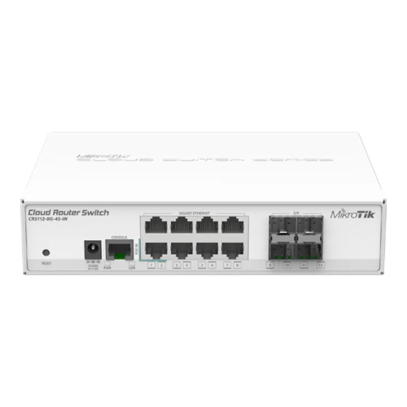 Management Switch, 8 x Gigabit, 4 x SFP 1.25 Gbps - Mikrotik CRS112-8G-4S-IN