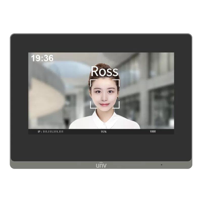 Monitor videointerfon TCP/IP, LCD TFT Touch Screeen 7 inch, PoE, WiFi - UNV OEI-372S-H-W