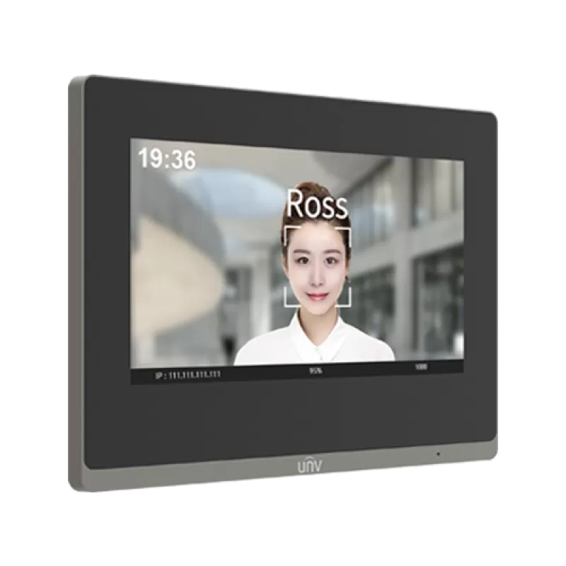 Monitor videointerfon TCP/IP, LCD TFT Touch Screeen 7 inch, PoE, WiFi - UNV OEI-372S-H-W - imagine 1