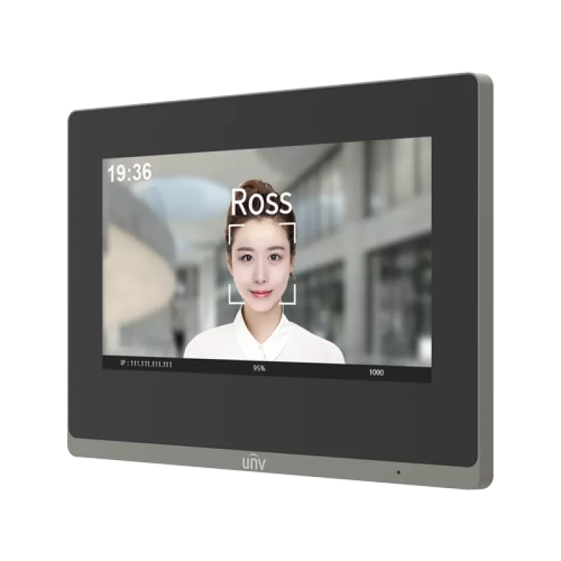 Monitor videointerfon TCP/IP, LCD TFT Touch Screeen 7 inch, PoE, WiFi - UNV OEI-372S-H-W - imagine 2