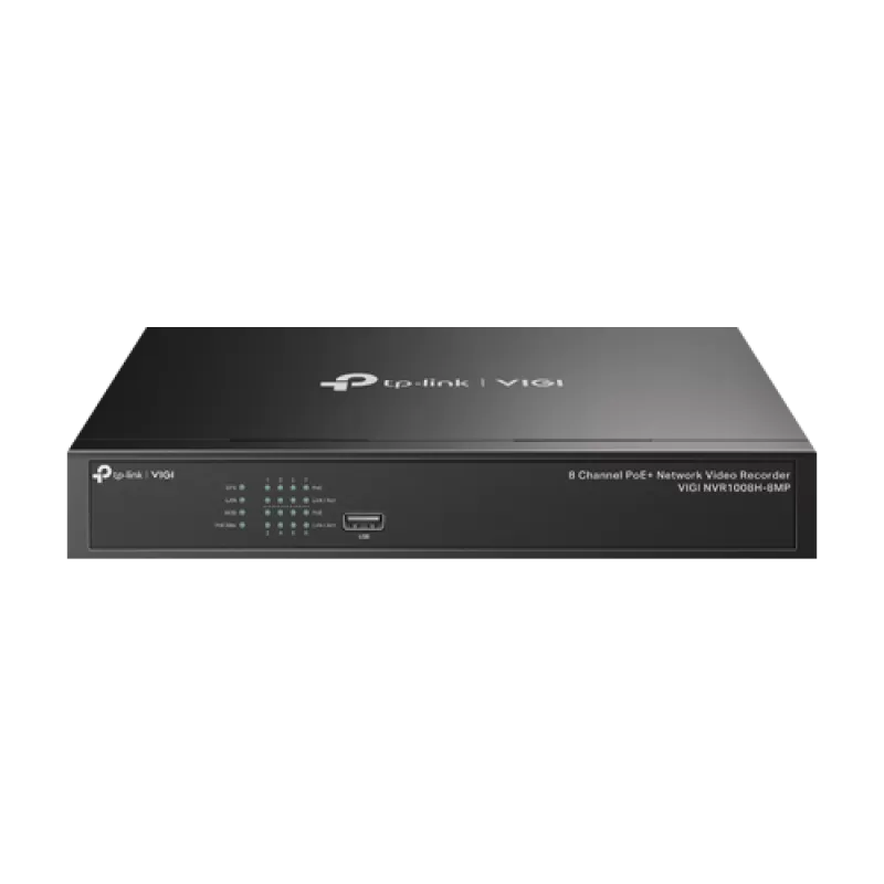 NVR 4K, 8 canale max. 8MP, 8 porturi PoE, Buget PoE 113W, Audio IN/OUT, 1 x SATA, 1U - TP-Link VIGI VIGINVR1008H-8MP