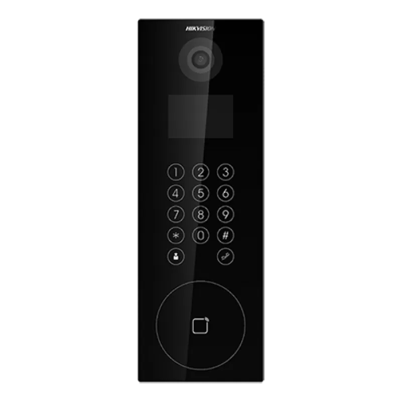 Panou exterior videointerfon TCP/IP pentru blocuri si spatii birouri, control acces integrat cu card sau cod PIN - HIKVISION DS-KD8103-E6