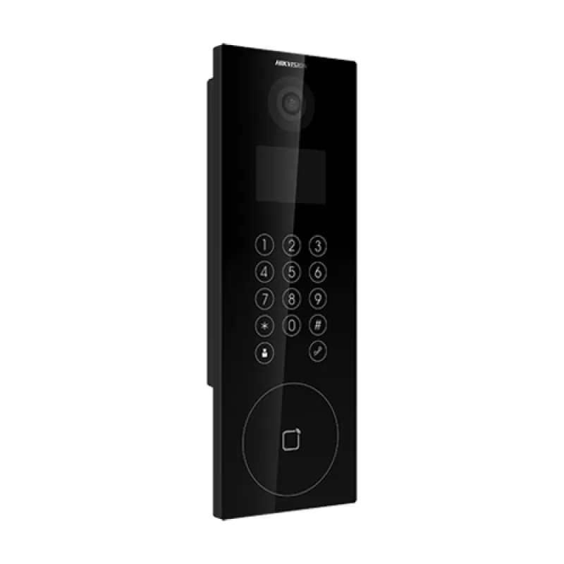 Panou exterior videointerfon TCP/IP pentru blocuri si spatii birouri, control acces integrat cu card sau cod PIN - HIKVISION DS-KD8103-E6 - imagine 1