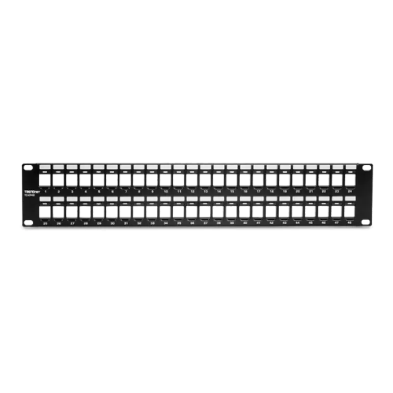 Patch Panel 48 porturi blank keystone 2U - TRENDnet TC-KP48 - imagine 1