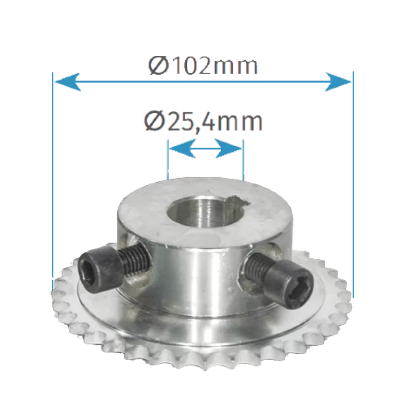 Pinion 24 dinti, pentru motoarele portilor sectionale - MOTORLINE PDP24 - imagine 1