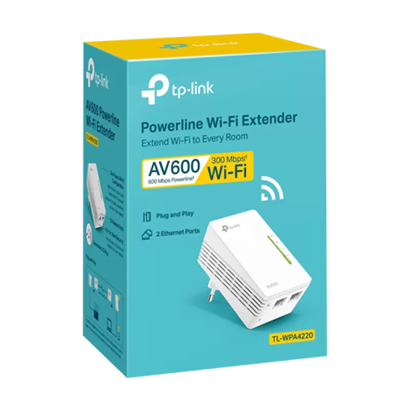 Powerline AV600, Wi-Fi 4, N600 2.4GHz, 2 x RJ45 10/100 Mbps - TP-Link TL-WPA4220 - imagine 2