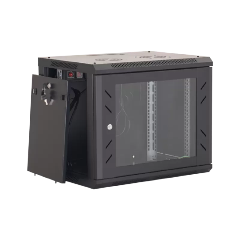 Rack perete 12U 19' 600x450, capacitate incarcare 80 Kg, negru - ASYTECH Networking ASY-12U-6045W - imagine 1