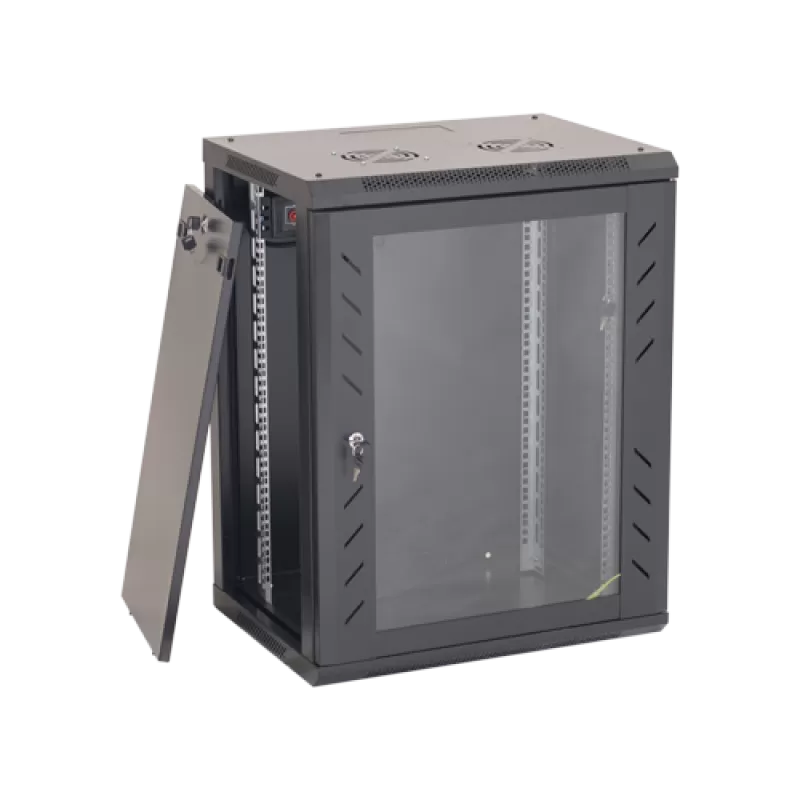 Rack perete 15U 19' 600x450, capacitate incarcare 80 Kg, negru - ASYTECH Networking ASY-15U-6045W - imagine 2