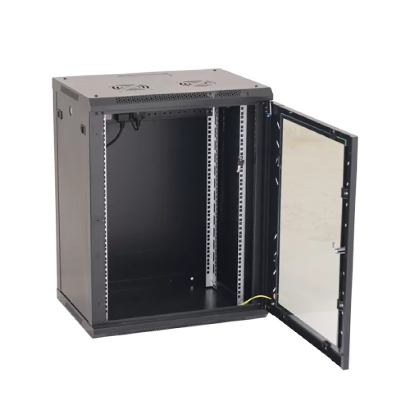 Rack perete 15U 19' 600x450, capacitate incarcare 80 Kg, negru - ASYTECH Networking ASY-15U-6045W - imagine 3