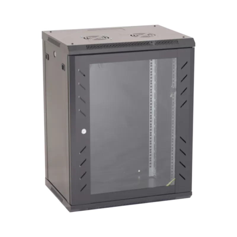 Rack perete 18U 19' 600x450, capacitate incarcare 80 Kg, negru - ASYTECH Networking ASY-18U-6045W