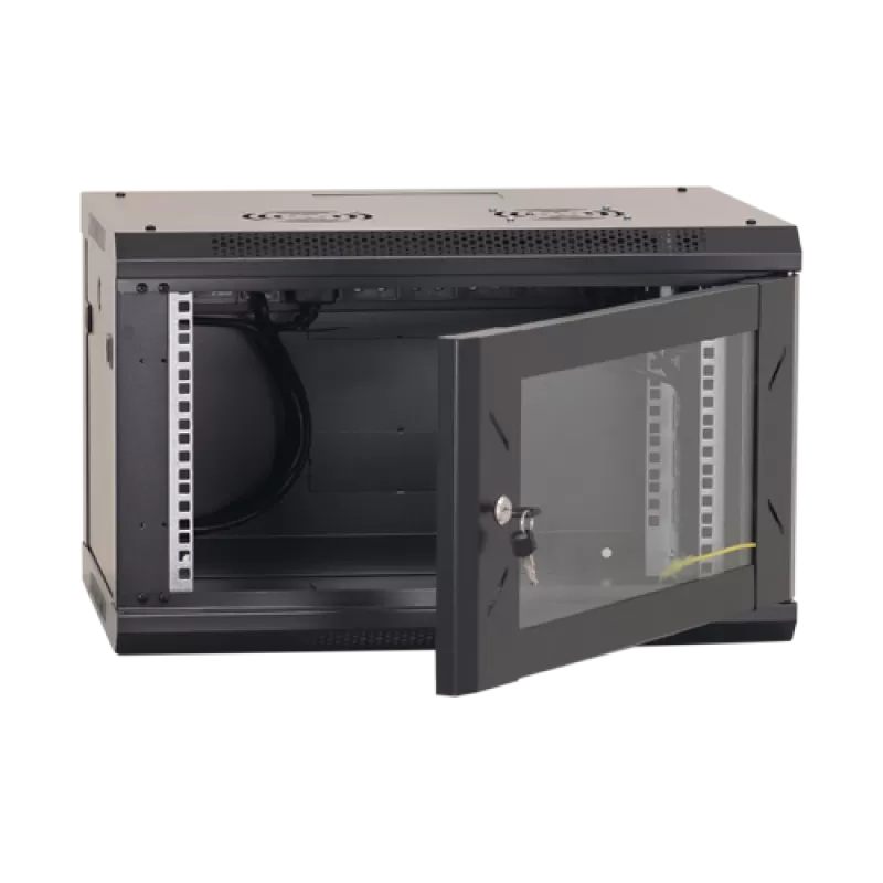 Rack perete 4U 19'' 600x450, capacitate incarcare 80 Kg, negru - ASYTECH Networking ASY-4U-6045W - imagine 1